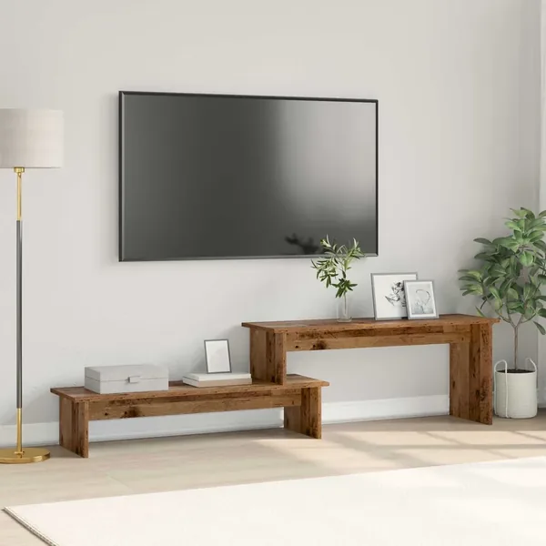 Ensemble meuble TV Montage mural Bois Ancien 180 x 30 x 43 cm