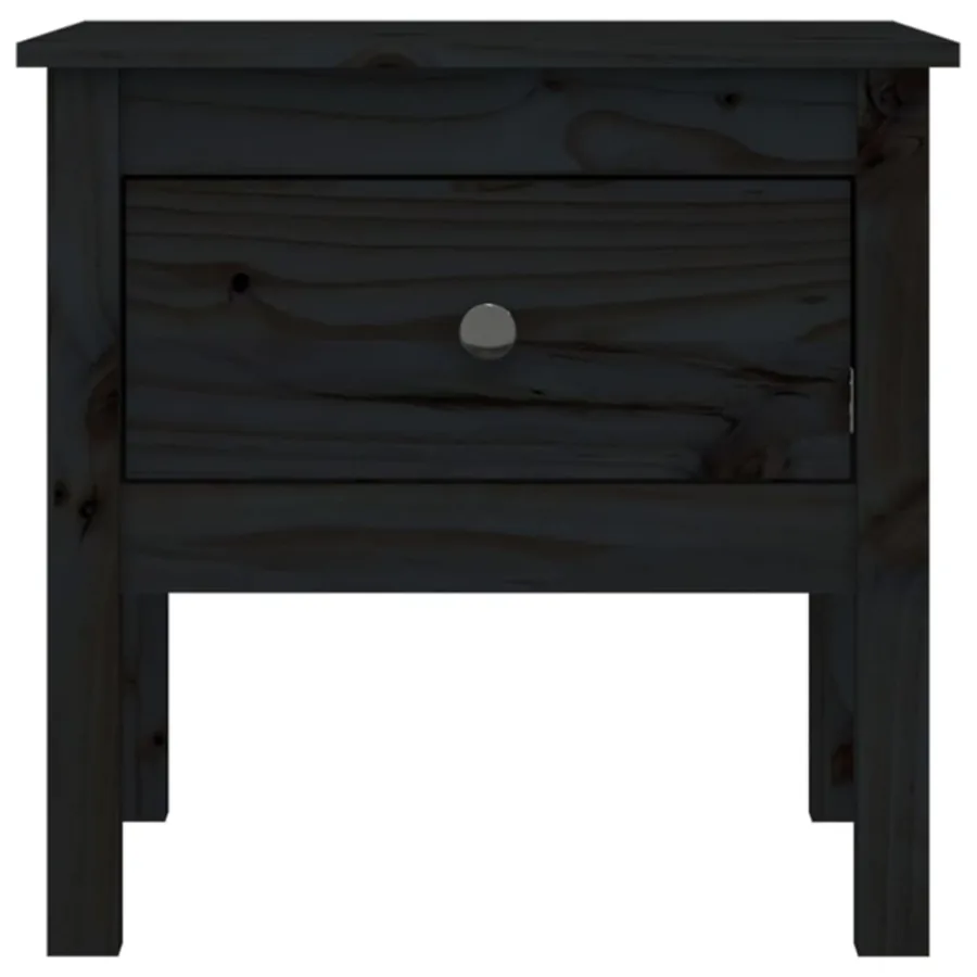 Table d'appoint Noir 50x50x49 cm Bois massif de pin - 6