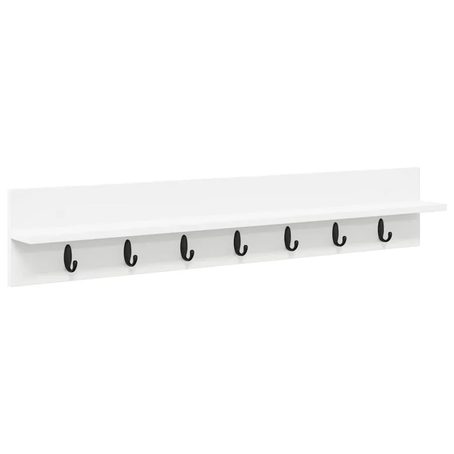 Porte-manteau mural Blanc 100 x 10,5 x 18 cm Bois d'ingénierie - 2