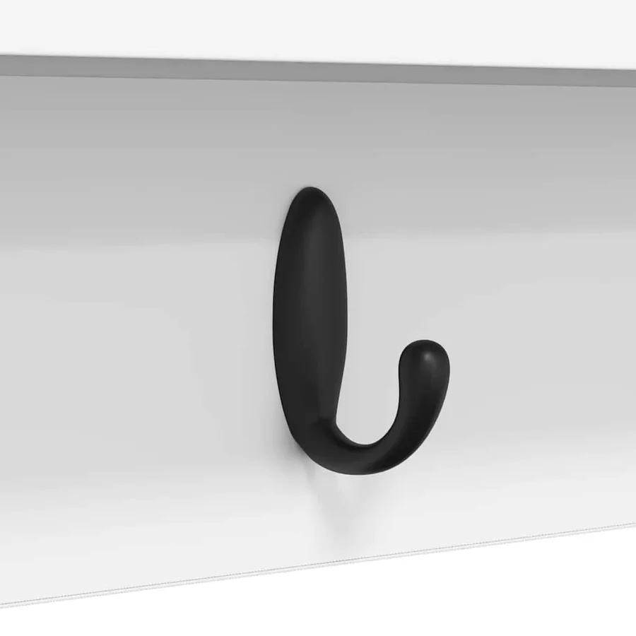 Porte-manteau mural Blanc 100 x 10,5 x 18 cm Bois d'ingénierie - 9