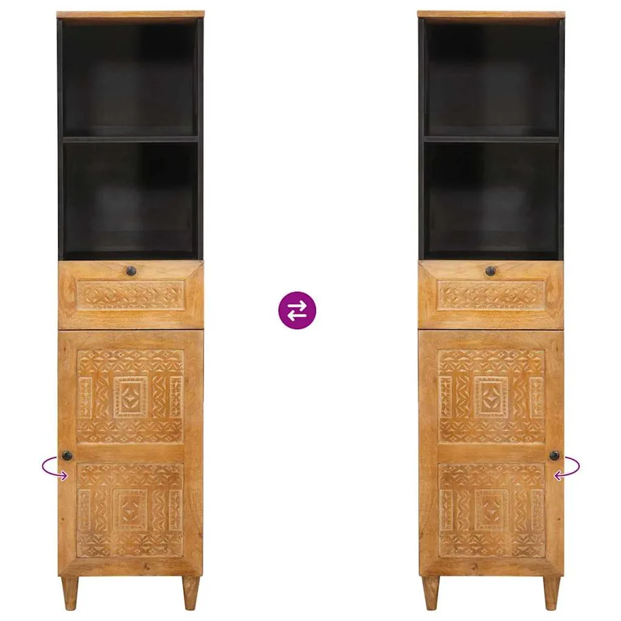 Cabinet de salle de bain Marron Clair 38 x 33 x 160 cm - 10