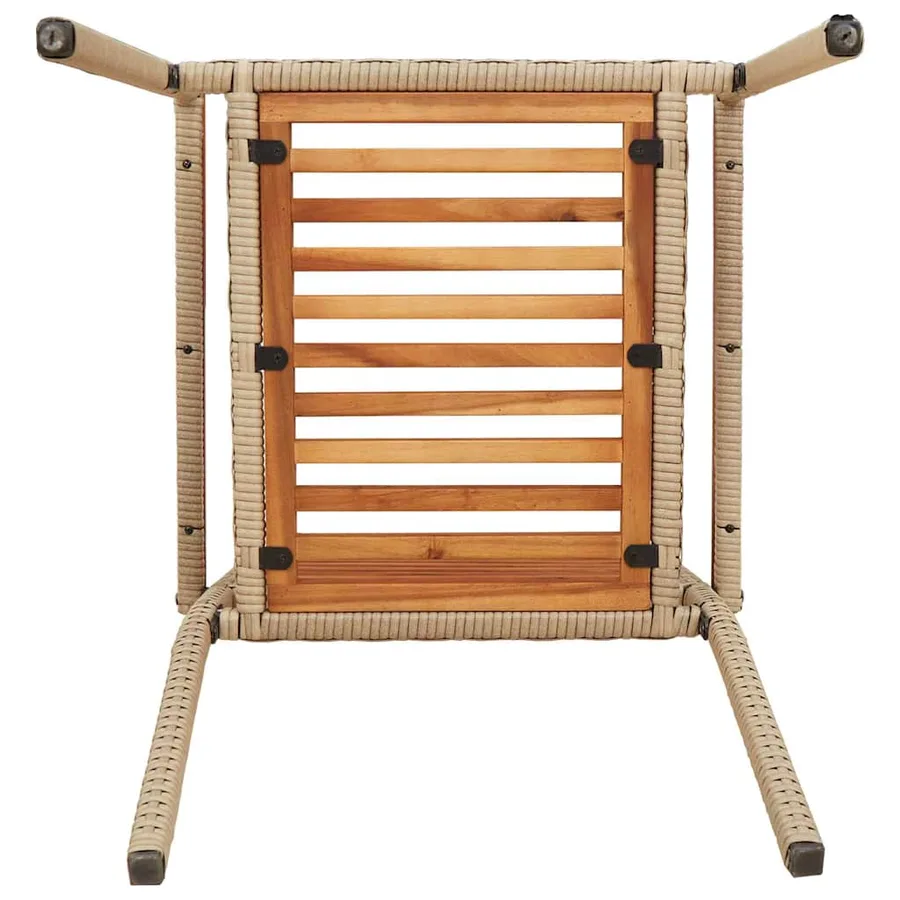 Chaises empilables de jardin 4 pcs Marron et beige - 9