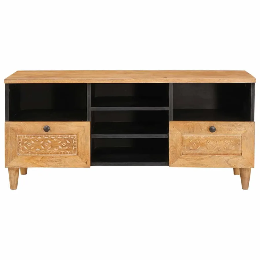 Meuble TV avec tiroir 100 x 33 x 46 cm Bois de mangue massif - 3