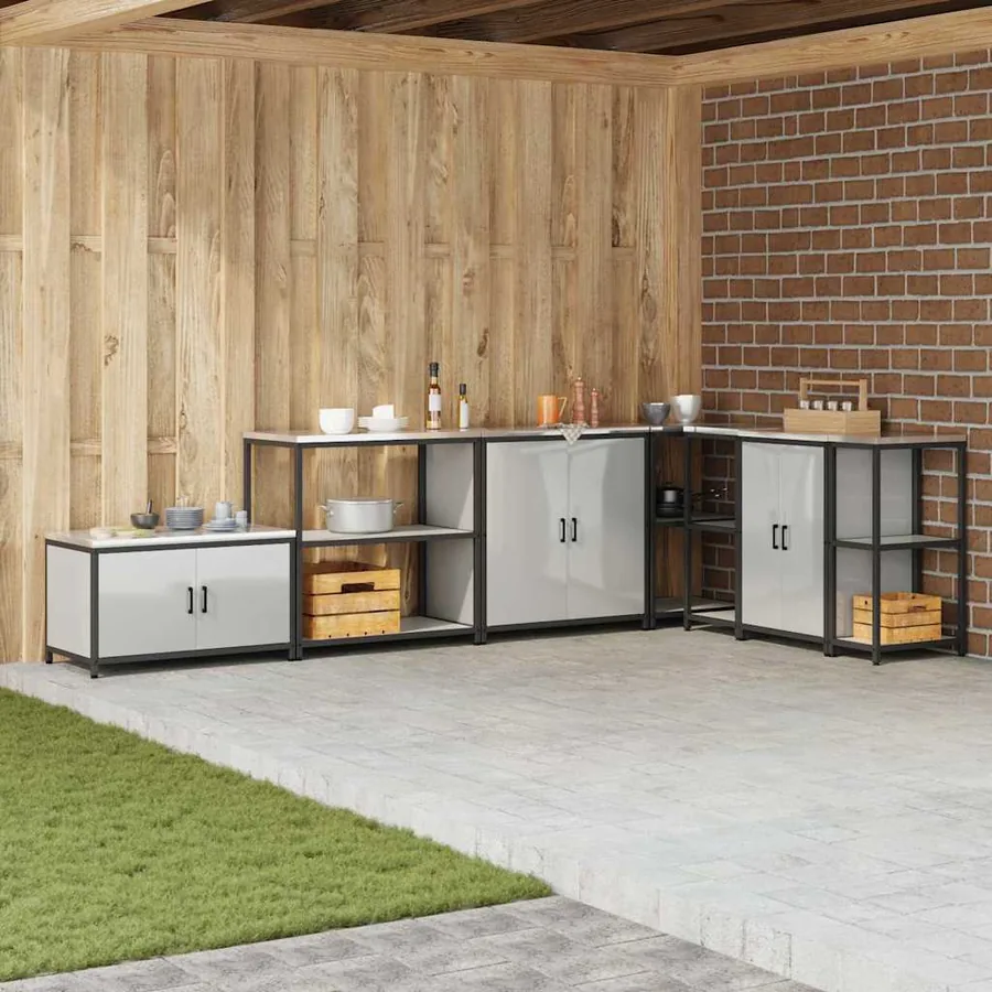 Rangement de cuisine HATTEM Argenté 90 x 50 x 92 cm Acier