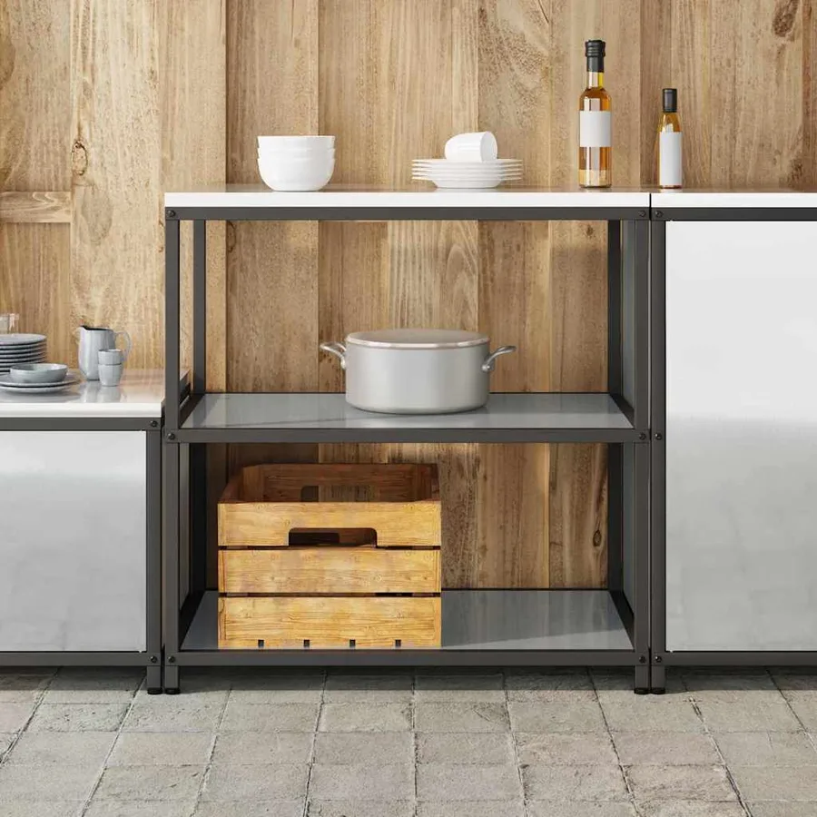 Rangement de cuisine HATTEM Argenté 90 x 50 x 92 cm Acier - 4