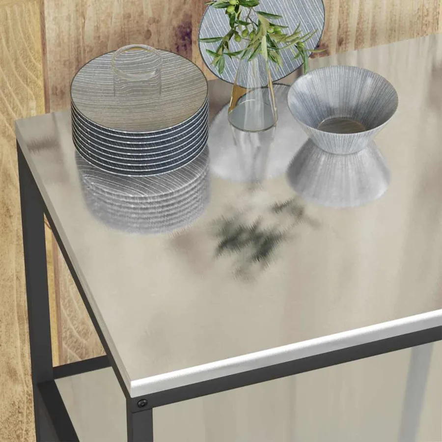 Rangement de cuisine HATTEM Argenté 90 x 50 x 92 cm Acier - 5
