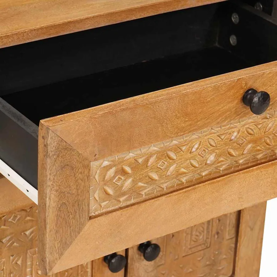 Table de chevet Marron Clair 50 x 33 x 60 cm Bois d'ingénierie - 8