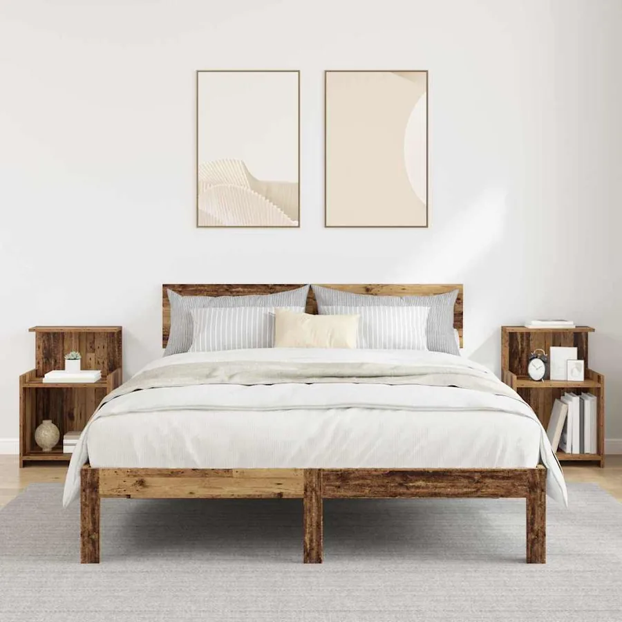 Cabinet de chevet 2 pcs Bois ancien 40 x 35 x 60 cm