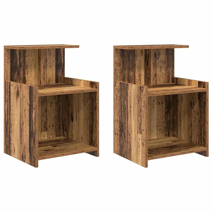 Cabinet de chevet 2 pcs Bois ancien 40 x 35 x 60 cm - 2
