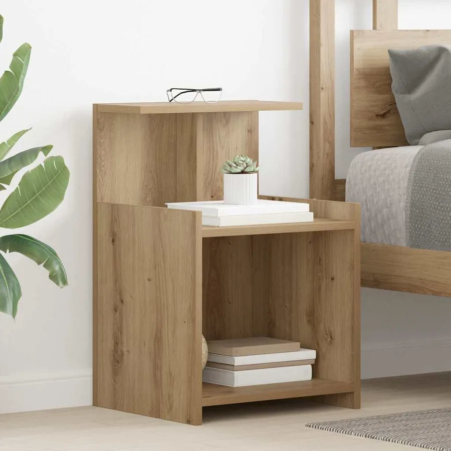 Cabinet de chevet 2 pc Chêne artisanal 40 x 35 x 60 cm - 4