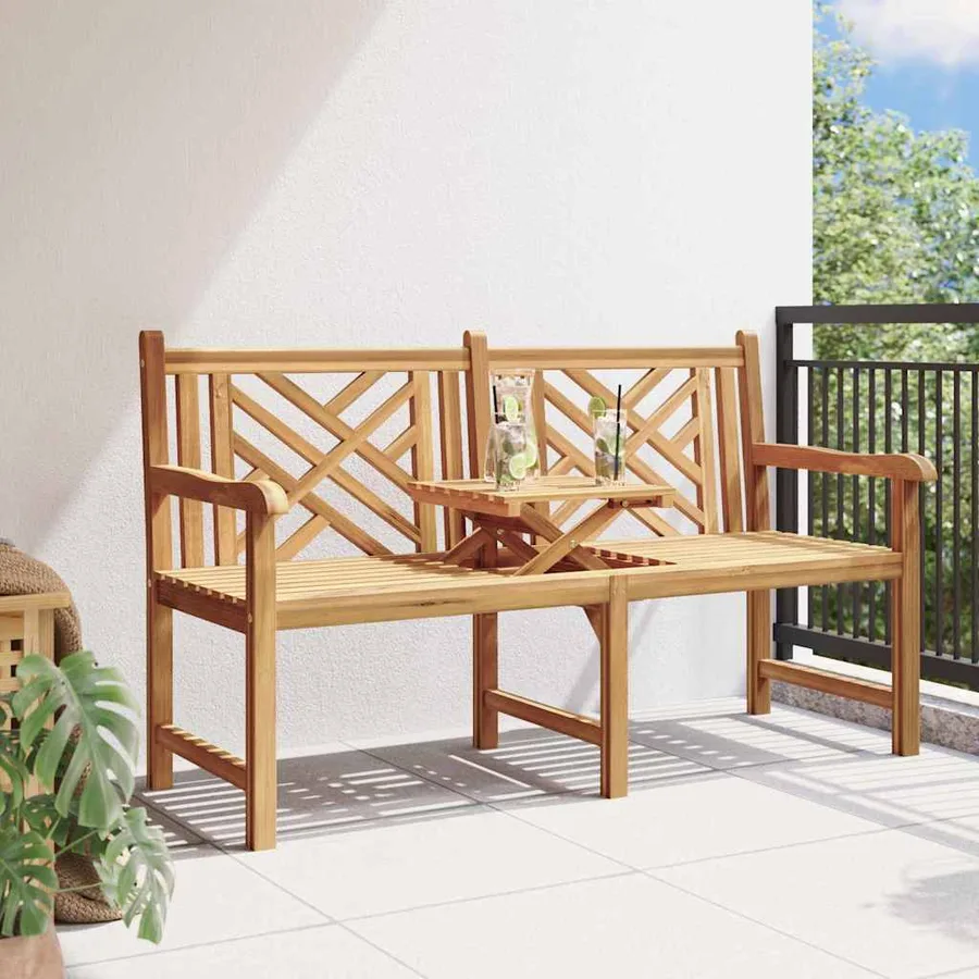Banc de jardin 150 x 60 x 90 cm Bois de teck massif - 4