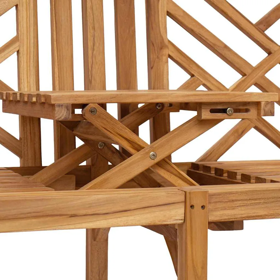 Banc de jardin 150 x 60 x 90 cm Bois de teck massif - 9