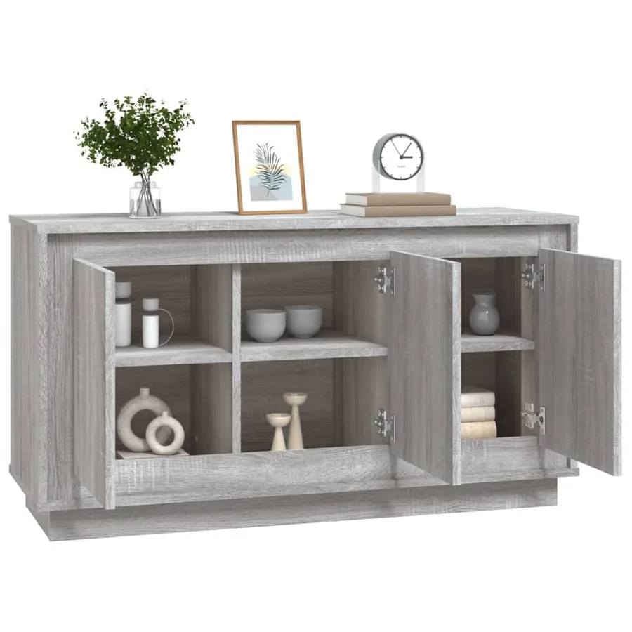 Buffet sonoma gris 102x35x55 cm bois d'ingénierie - 4
