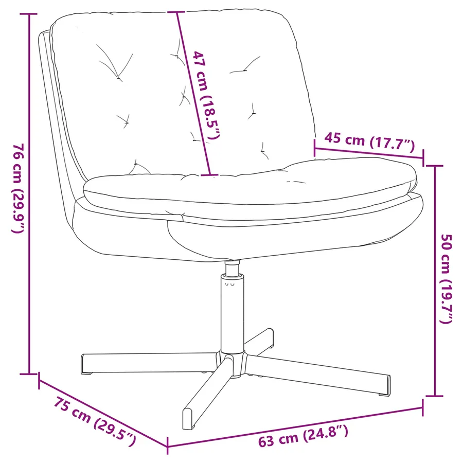 Fauteuil relaxant pivotant Gris clair 63 x 75 x 76 cm Velours - 7