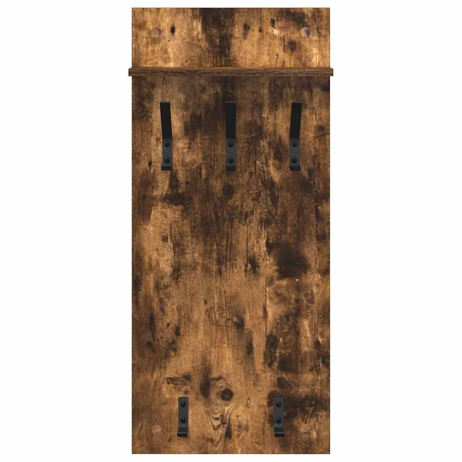 Porte-manteau mural avec étagère Chêne fumé 40 x 10 x 90 cm - 5