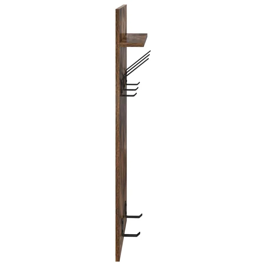 Porte-manteau mural avec étagère Chêne fumé 40 x 10 x 90 cm - 6