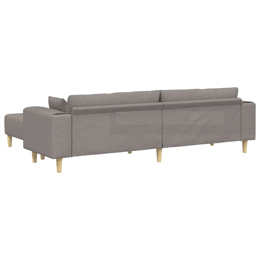 Canapé avec coussin 3 pcs Taupe tissu - 6
