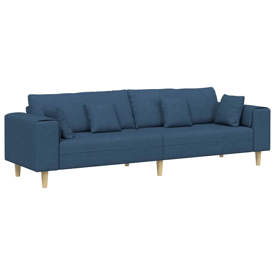 Canapé avec coussin Bleu 250 x 77 x 76 cm tissu - 2