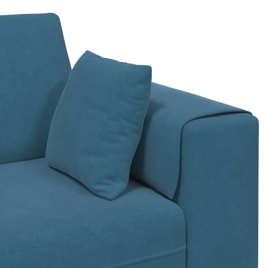 Canapé 3 pcs Bleu 250 x 188 x 76 cm Velours - 7