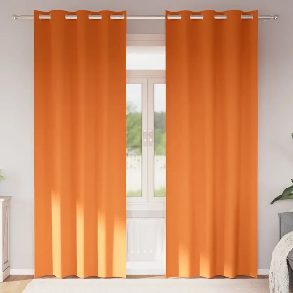 Rideaux occultants avec anneaux 2 pcs Orange vif 260 x 140 cm