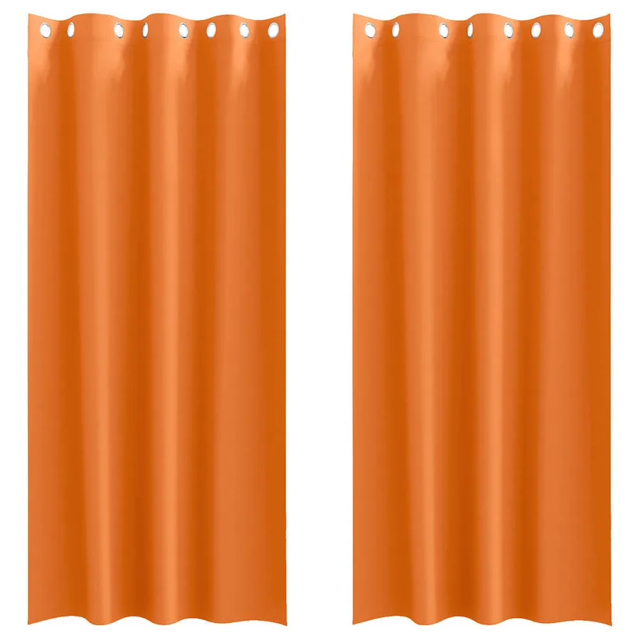 Rideaux occultants avec anneaux 2 pcs Orange vif 260 x 140 cm - 2
