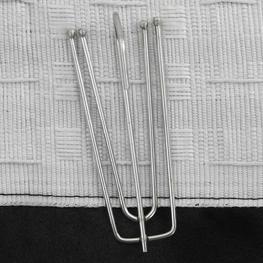 Rideaux occultants aspect lin avec crochets 2pcs Noir 140x245cm - 3