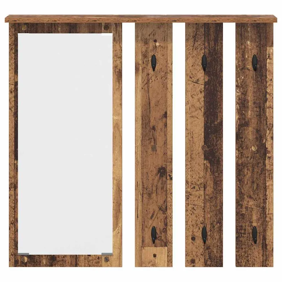 Porte-manteau mural avec étagère Bois ancien 84 x 10 x 80 cm - 5