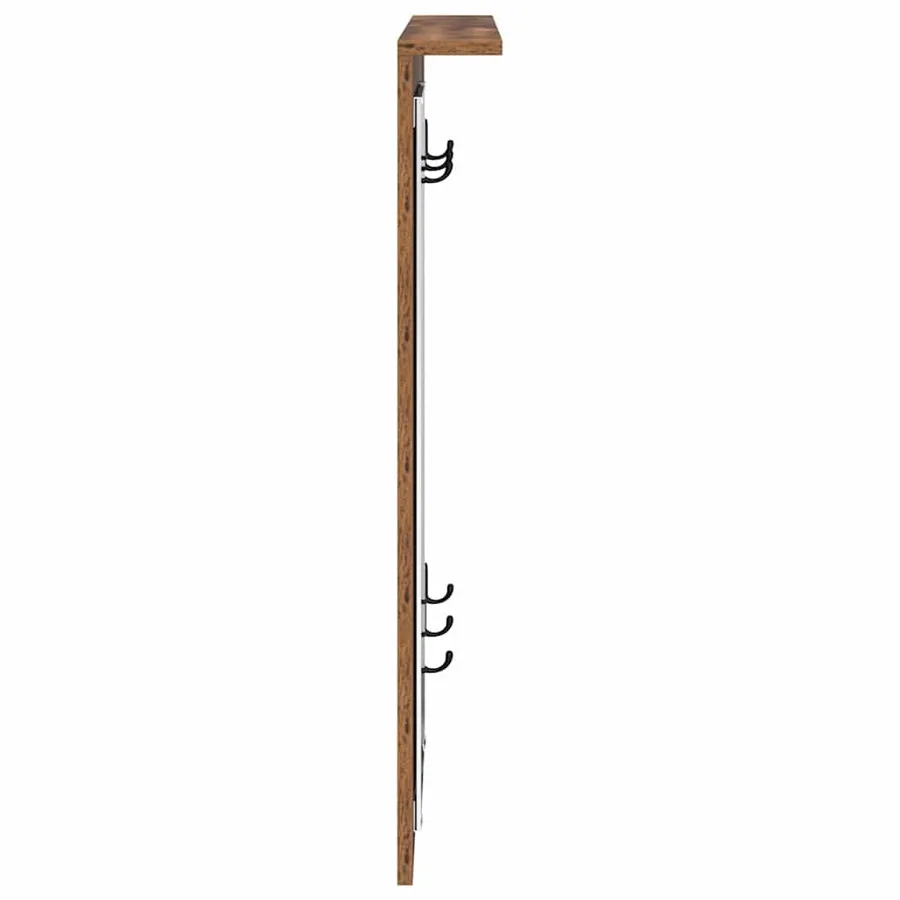 Porte-manteau mural avec étagère Bois ancien 84 x 10 x 80 cm - 6