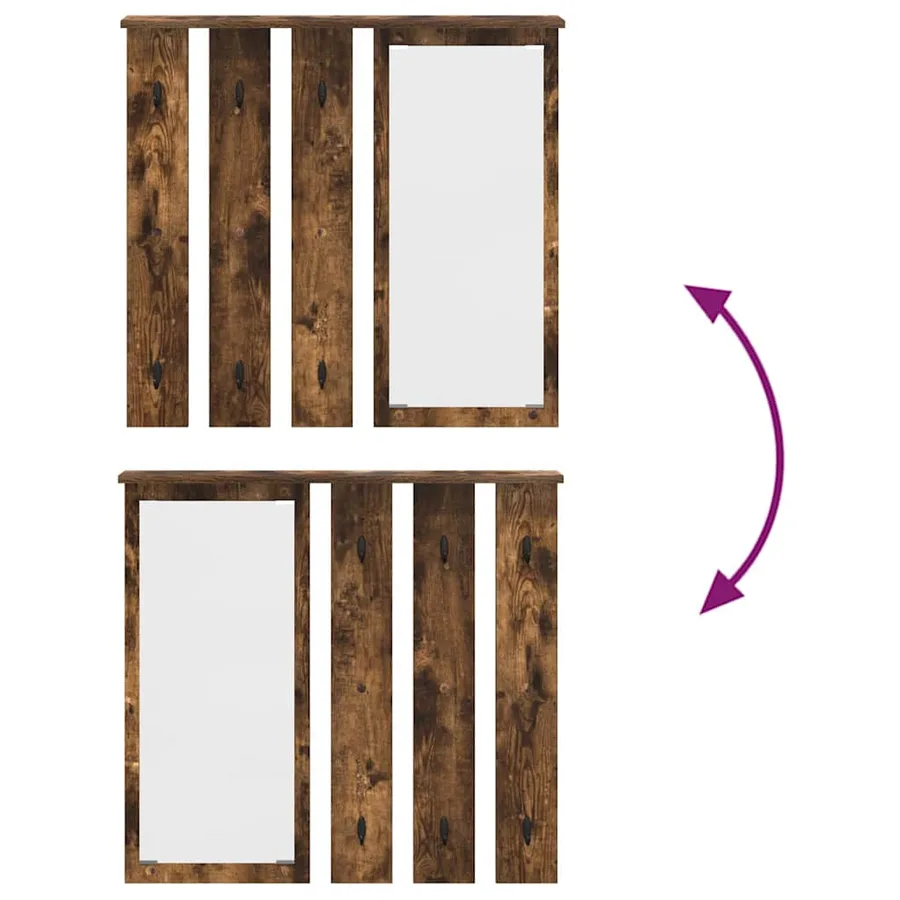 Porte-manteau mural avec étagère Chêne fumé 84 x 10 x 80 cm - 10