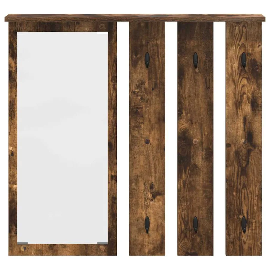 Porte-manteau mural avec étagère Chêne fumé 84 x 10 x 80 cm - 5
