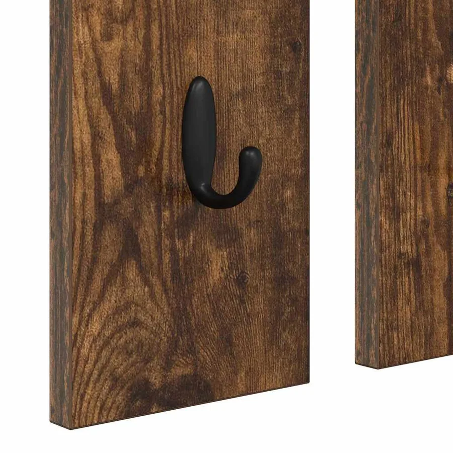 Porte-manteau mural avec étagère Chêne fumé 84 x 10 x 80 cm - 9