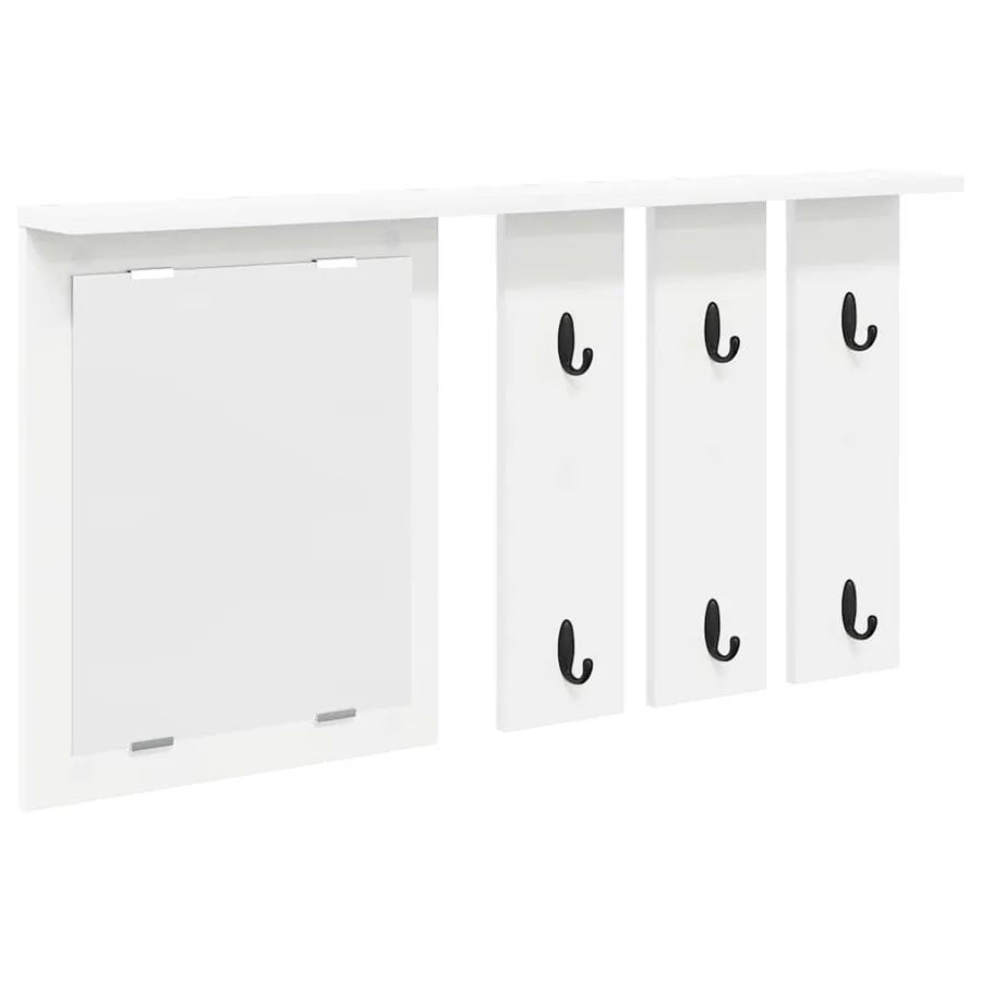 Porte-manteau mural Blanc 85 x 10 x 45 cm Bois d'ingénierie - 2