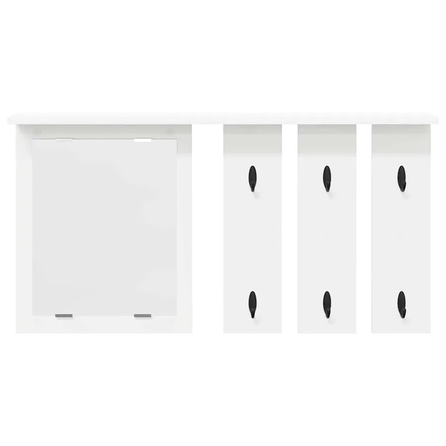 Porte-manteau mural Blanc 85 x 10 x 45 cm Bois d'ingénierie - 5
