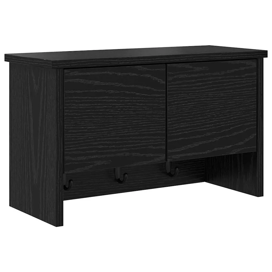 Porte-manteau mural avec étagère Chêne noir 50 x 20 x 30 cm - 2