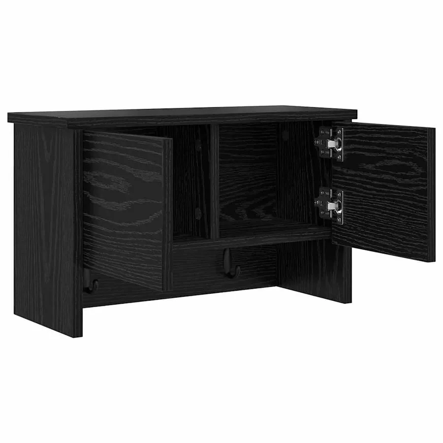 Porte-manteau mural avec étagère Chêne noir 50 x 20 x 30 cm - 5