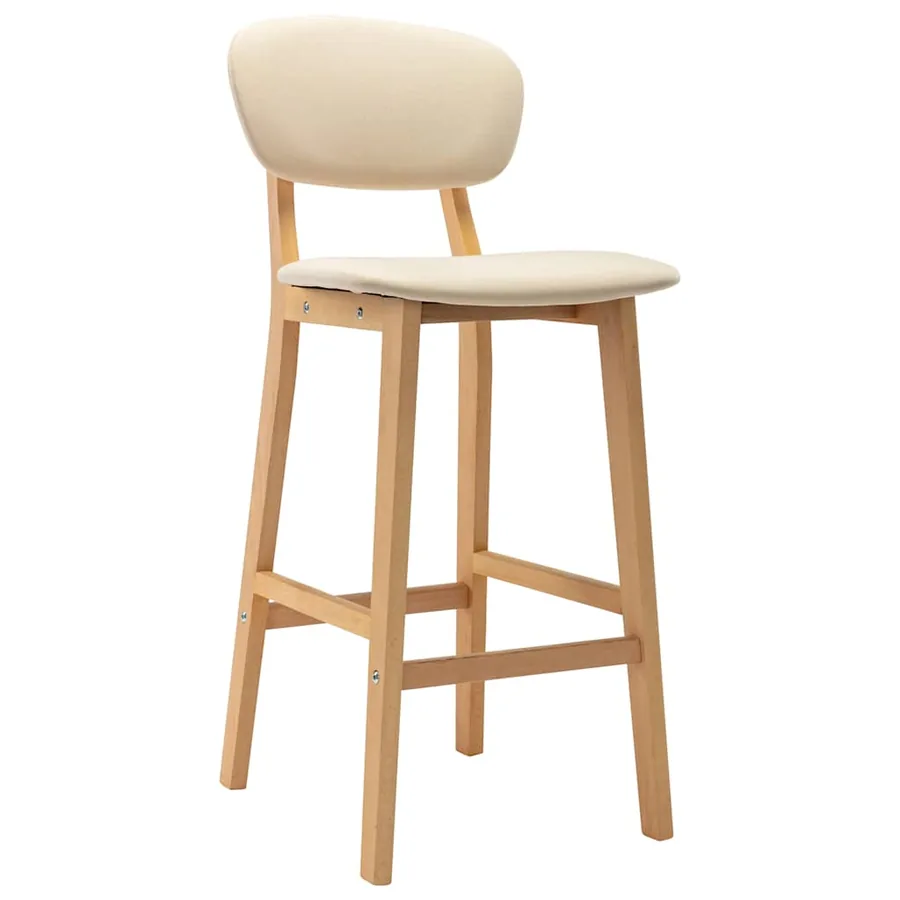Tabourets de bar lot de 2 crème tissu - 2