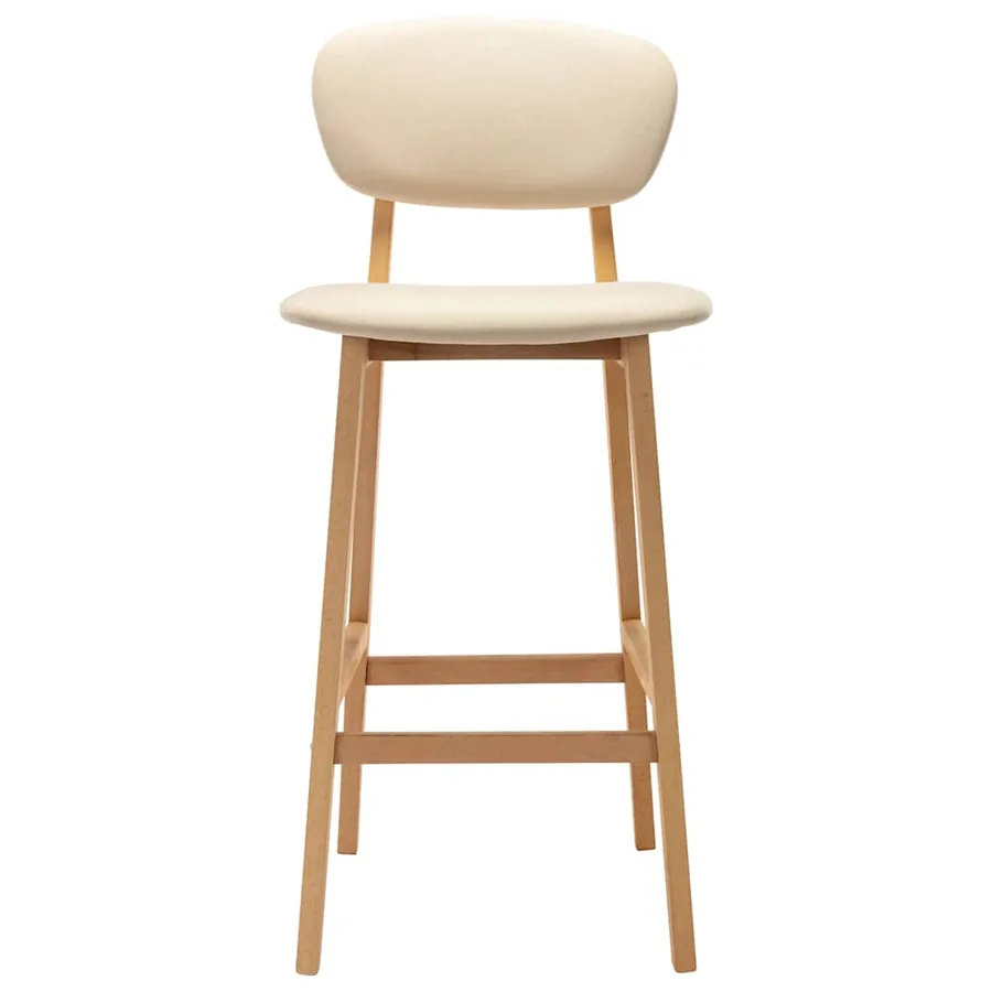Tabourets de bar lot de 2 crème tissu - 3
