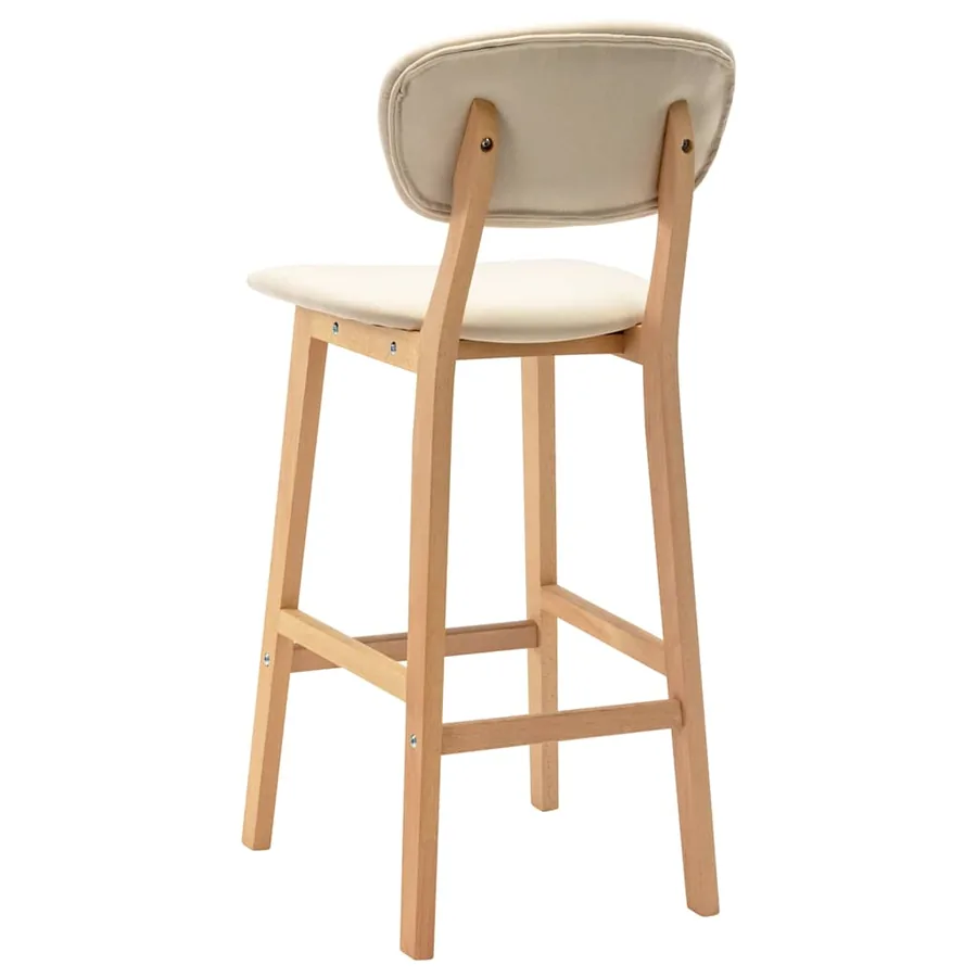 Tabourets de bar lot de 2 crème tissu - 5