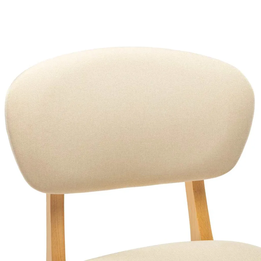 Tabourets de bar lot de 2 crème tissu - 6