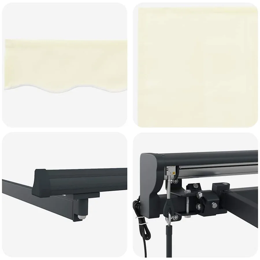 Auvent Rétractable Crème 400 × 300 cm Polyester et Aluminium - 10