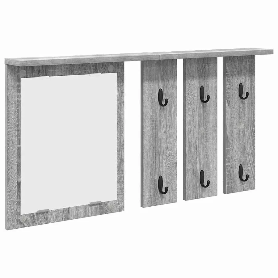 Porte-manteau mural avec étagère Sonoma gris 85 x 10 x 45 cm - 2