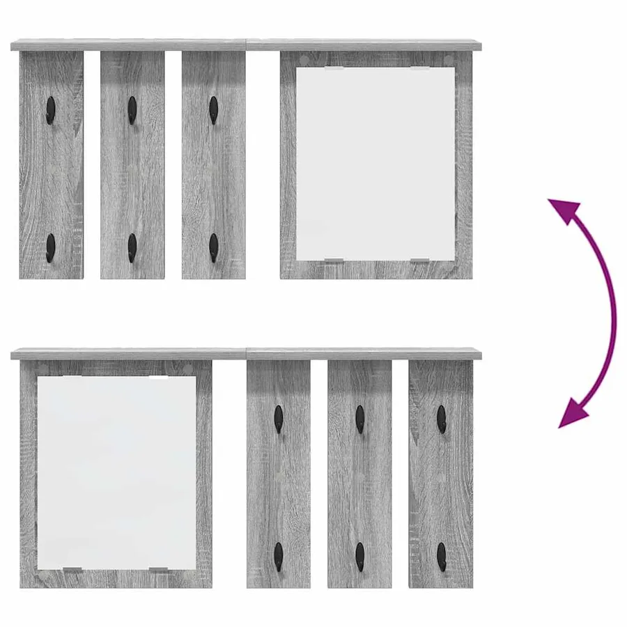 Porte-manteau mural avec étagère Sonoma gris 85 x 10 x 45 cm - 8