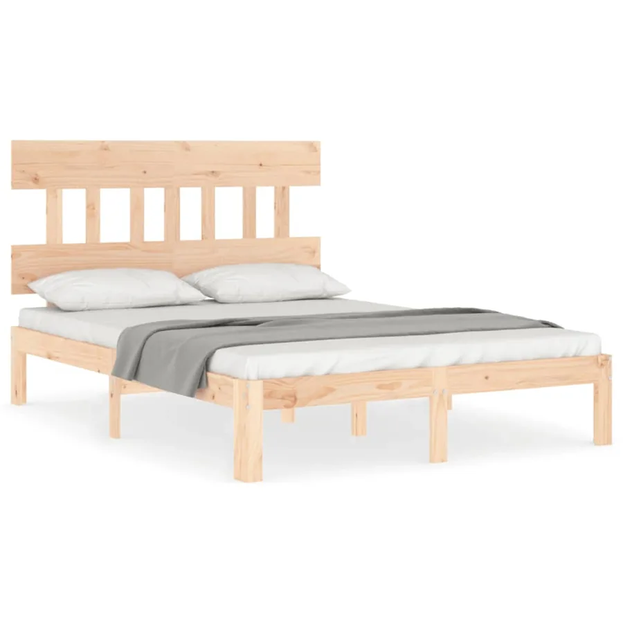 Cadre de lit sans matelas 140x200 cm bois massif de pin - 2