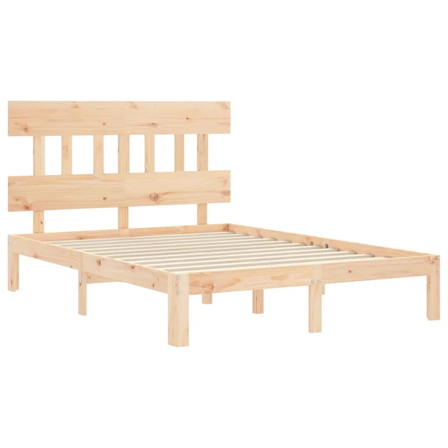 Cadre de lit sans matelas 140x200 cm bois massif de pin - 5