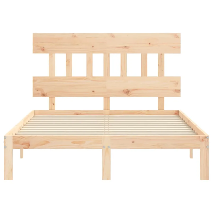 Cadre de lit sans matelas 140x200 cm bois massif de pin - 6