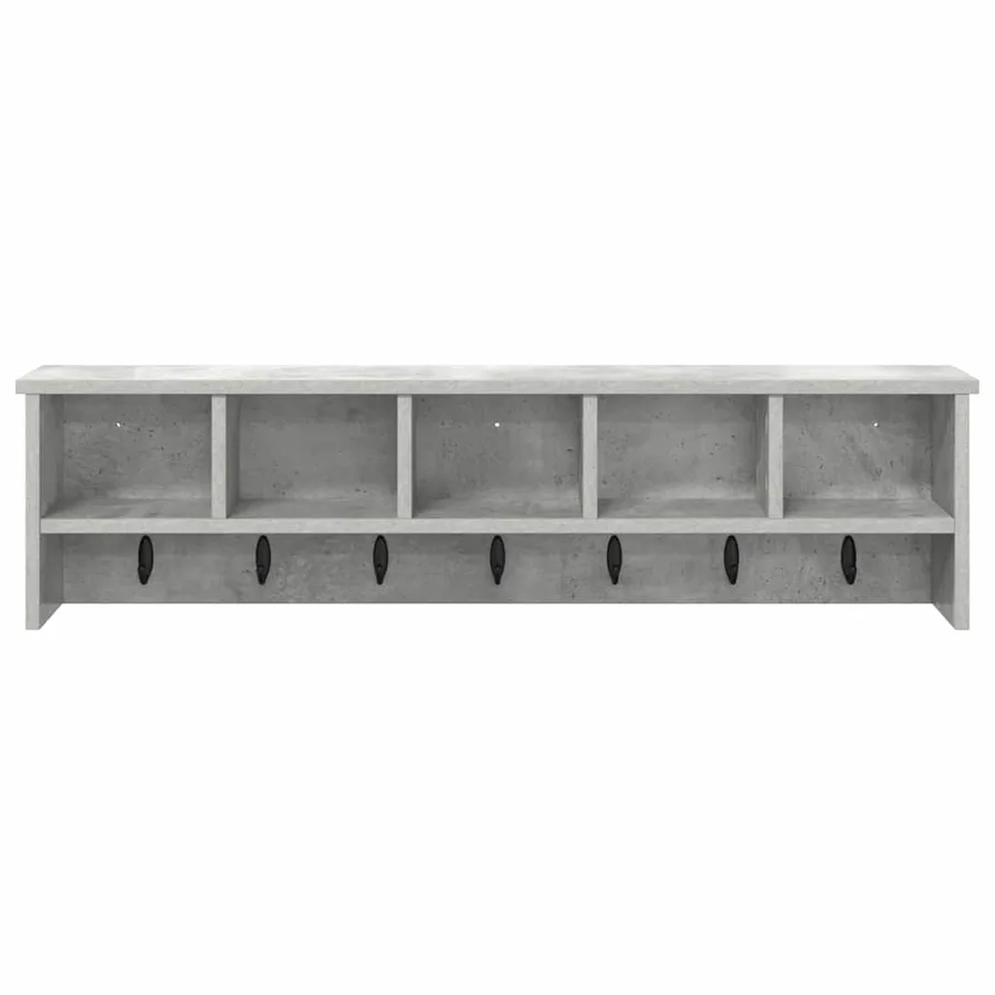 Porte-manteau mural avec étagère Gris béton 100 x 16 x 26 cm - 5