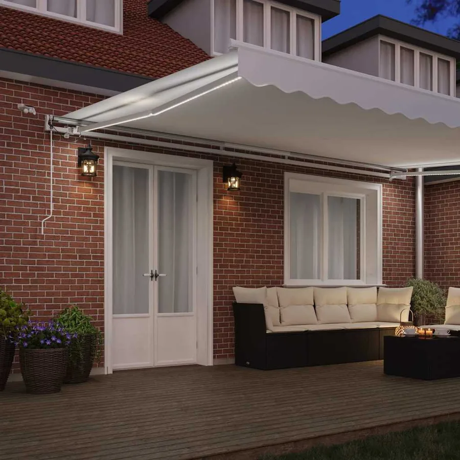 Auvent rétractable Blanc 500 × 300 cm Polyester - 3