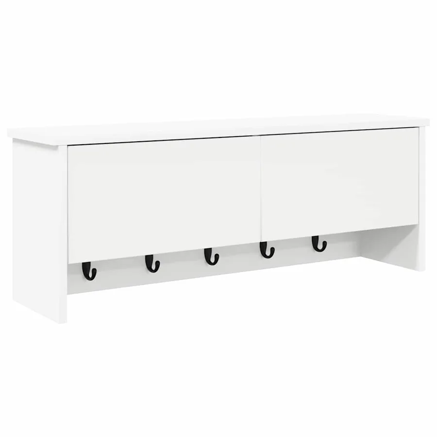 Porte-manteau mural Blanc 80 x 20 x 30 cm Bois d'ingénierie - 2