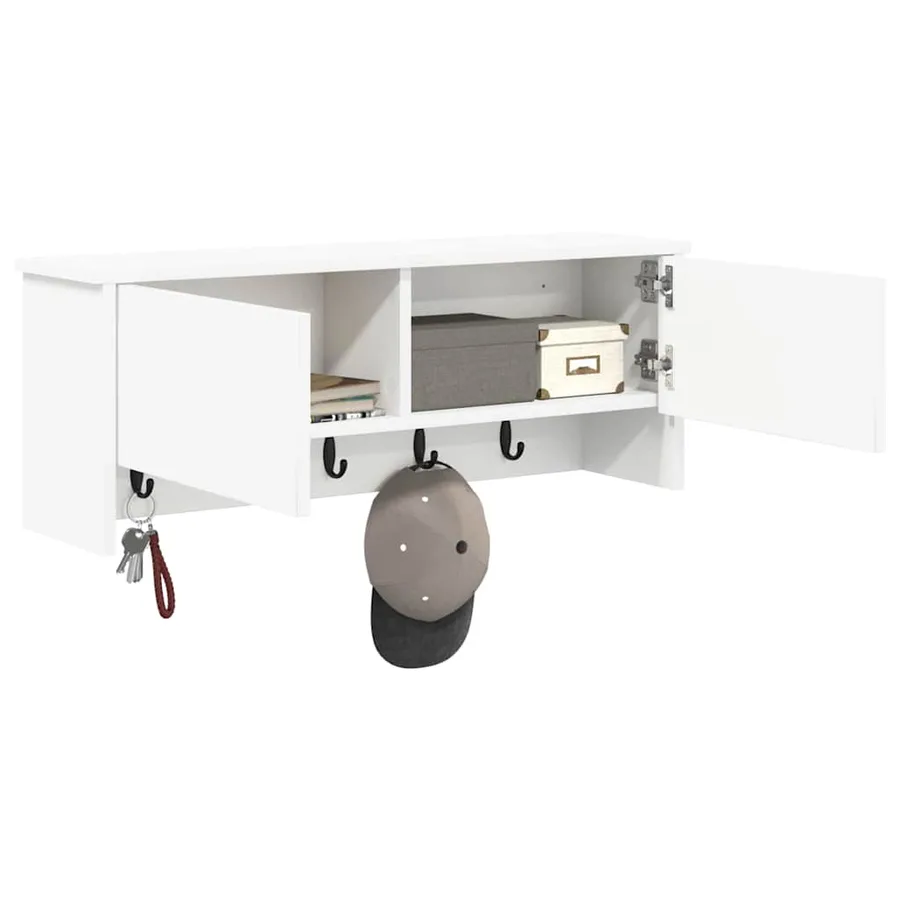 Porte-manteau mural Blanc 80 x 20 x 30 cm Bois d'ingénierie - 3