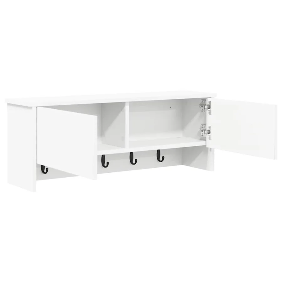 Porte-manteau mural Blanc 80 x 20 x 30 cm Bois d'ingénierie - 5